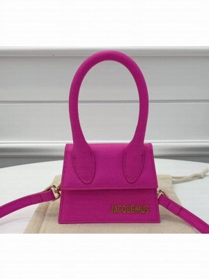 Jacquemus Grained Leather Le Chiquito Micro Bag Fuchsia