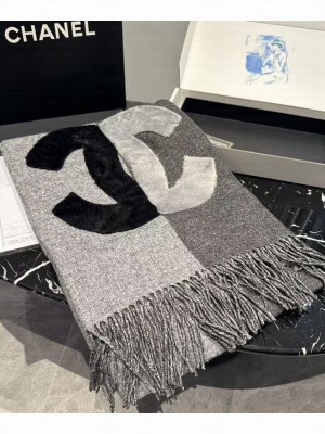 Chanel Women's Long Scarf Gray