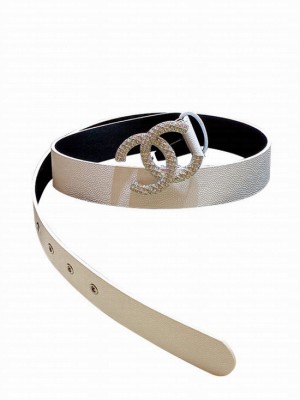 Chanel Cowhide Belt White