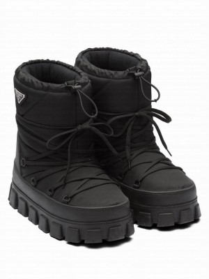 Prada Women's Nylon Gabardine Apres Ski Booties Black