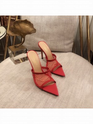 GIANVITO ROSSI Mesh MULE 105 Red Spring/Summer 2021 Collection