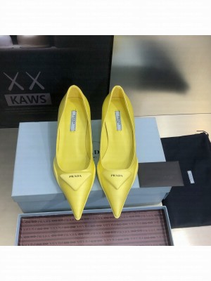Prada Nylon gabardine 3cm Yellow pumps 