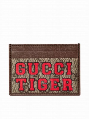 Gucci Tiger Card Case 673002 Dark Coffee