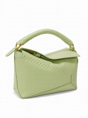 Loewe Small Puzzle Bag In Calfskin Green