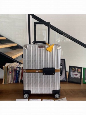 Fendi x Rimowa FF Silver Luggage Brown Band 20/26/29 inches 2019 Collection