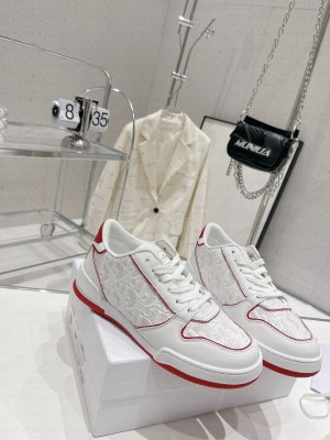 Dior One Sneakers in Oblique Perforated Calfskin Red
