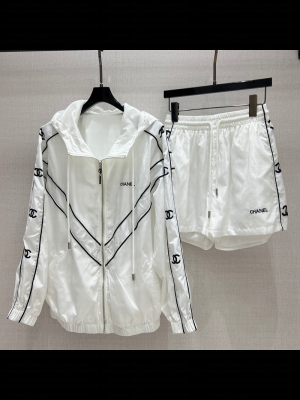 Chanel Jacket and Shorts Activewear Set White 2025