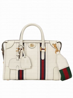 Gucci Small Canvas Top Handle Bag 715772 White