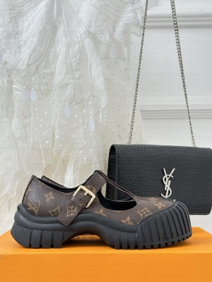 Louis Vuitton Ruby Flat Derby Mary Jane Shoes in Glazed Leather 2023 015