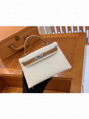 Hermès Kelly 20cm Epsom Leather White/Gold Hardware