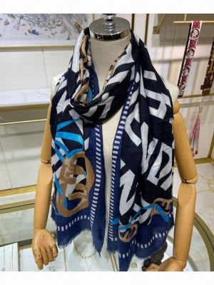 Fendi Women s O Lock Long Scarf Blue
