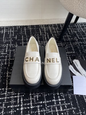 Chanel Shiny Calfskin Loafer White