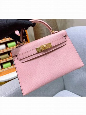 Hermes Mini Kelly II Bag in Original Epsom Leather Pink