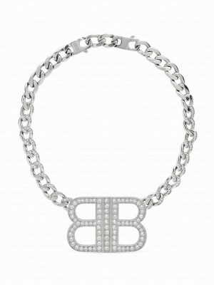 Balenciaga Women's BB 2.0 Necklace Silver