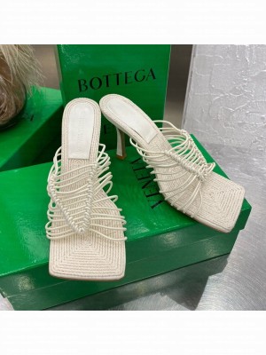 Bottega Veneta Stretch Strap Heel Sandals 9cm White  2021 Collection