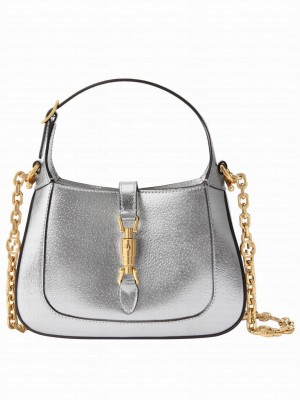 Gucci Jackie 1961 Lame Mini Bag Silver