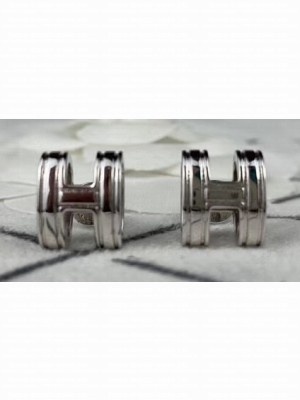Hermes Pop H Earrings Silver