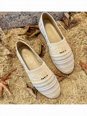 Dior Granville Espadrilles In Multicolor Metallic Thread Embroidered Cotton 2021