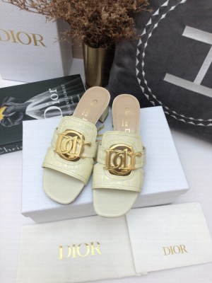 Christian Dior 30 MONTAIGNE 4CM Mule Beige Calfskin sandals 2021 Collection