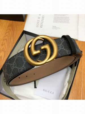 Gucci GG Canvas Belt 38mm with Interlocking G Buckle Black Collection