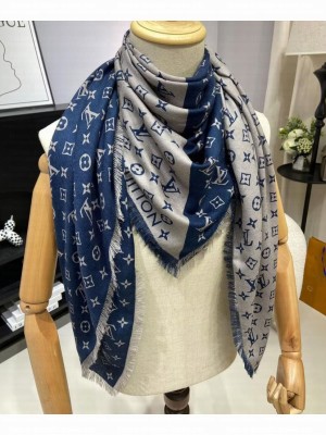 Louis Vuitton Women's Monogram Duogram Scarf Blue