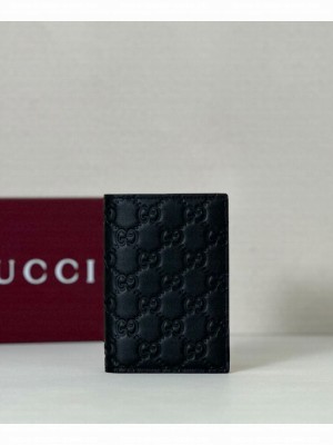Gucci GG Emblem Collection Passport Holder Black