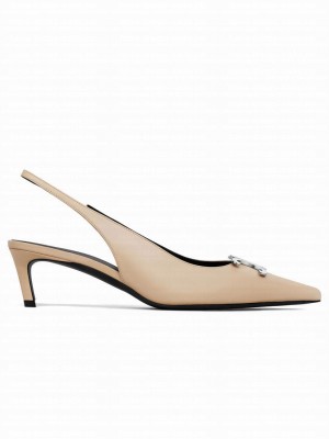 Celine Women's Alma Triomphe Slingback In Lambskin Khaki