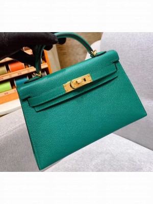 Hermes Mini Kelly II Bag in Original Epsom Leather Green