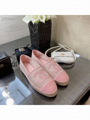 Chanel Rattan Espadrilles Lambskin Leather Spring/Summer 2021 Collection, Light Pink