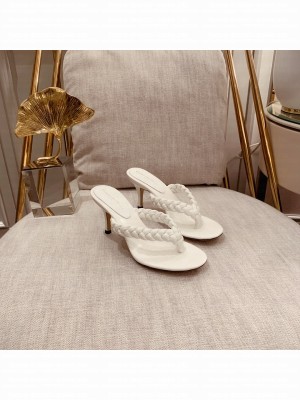 Gianvito Rossi TROPEA Heel 7.5cm thong-sandal in White leather 2021 Collection