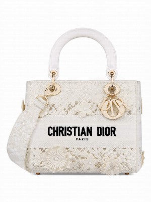 Christian Dior Medium Lady D-Lite Bag Cream