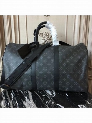 Louis Vuitton Keepall 45 Bandouliere Duffle Bag Monogram Eclipse Canvas Fall/Winter 2017 Collection M40569
