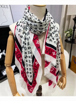 Louis Vuitton Women's Monogram Infinity Scarf Red