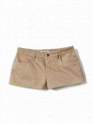 Miumiu Women's Cord Chino Shorts Khaki