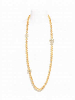 Chanel Women's Long Necklace ABA848 Yellow