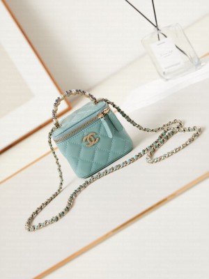 CHANEL NANO CLUTCH WITH CHAIN AS3965 BLUE