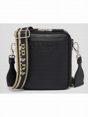 Prada Saffiano leather shoulder bag 2VH154 black
