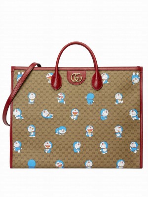 Gucci X Doraemon Large Tote Bag 653952 Red
