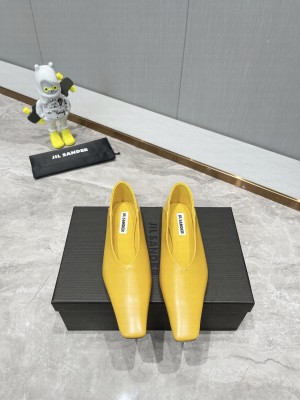 Jil Sander Lambskin Flats Yellow