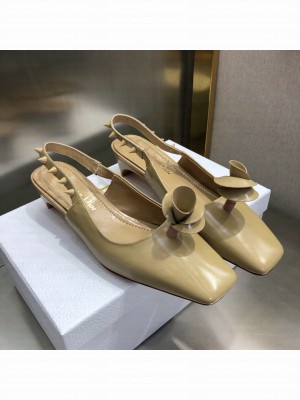DIOR HEEL 1CM/3.5CM ROSE FANTASTIQUE SLINGBACK FLATS/PUMPS BEIGE 2022 Collection