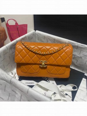 CHANEL FLAP BAG Lambskin 23365 brown