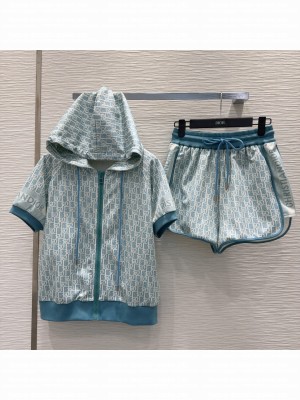 Dior Oblique Jacket and Shorts Set Blue 2025
