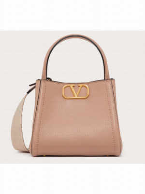 VALENTINO Alltime small grain calfskin bag B0Q26 pink