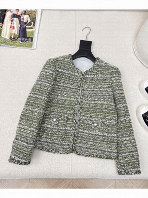 Chanel Women's Tweed Jacket Green