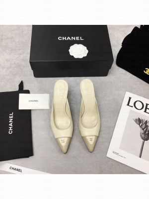 Chanel Vintage Lambskin Slide 70mm Beige 2021 Collection