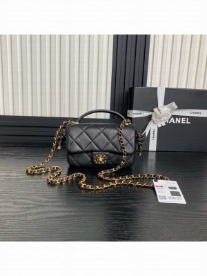 Chanel SMALL FLAP BAG WITH TOP HANDLE AS5298 BLACK