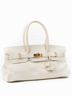 Hermes Birkin 42 Togo Handbag White