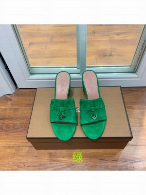Loro Piana Summer Charms Sandal Suede Goatskin 2022 Collection,Green