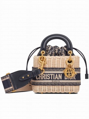 Christian Dior Mini Lady Dior Bag Dark Blue