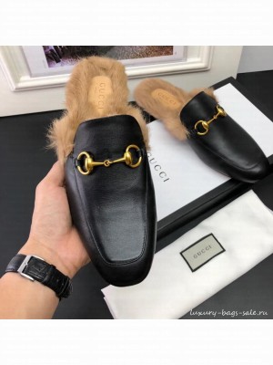 gucci men's Princetown leather slipper 397647